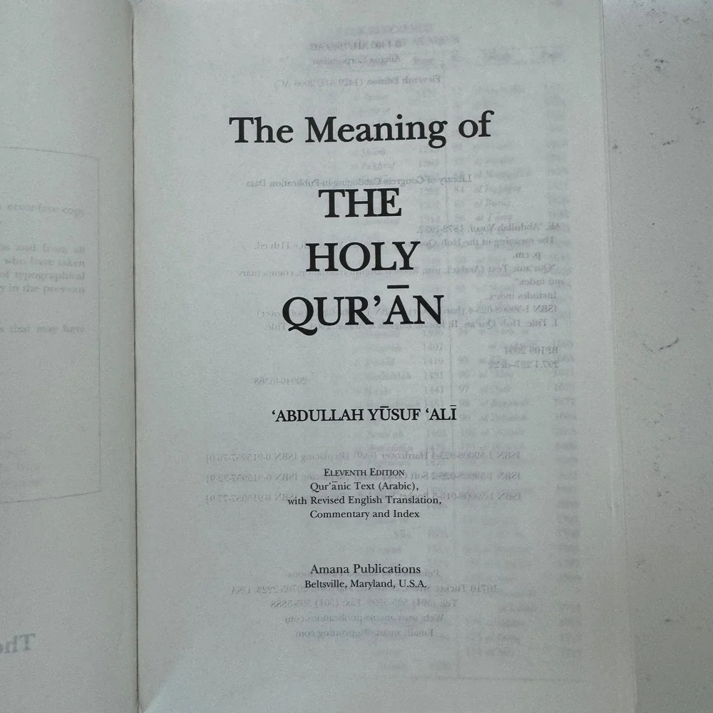 Amana Publications The Meaning of the Holy Quran Abdullah Yusuf‎ Ali Green Gold